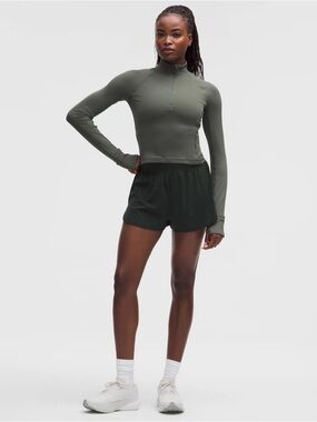 Lululemon It's Rulu Ribbed Cropped Half Zip Size 4